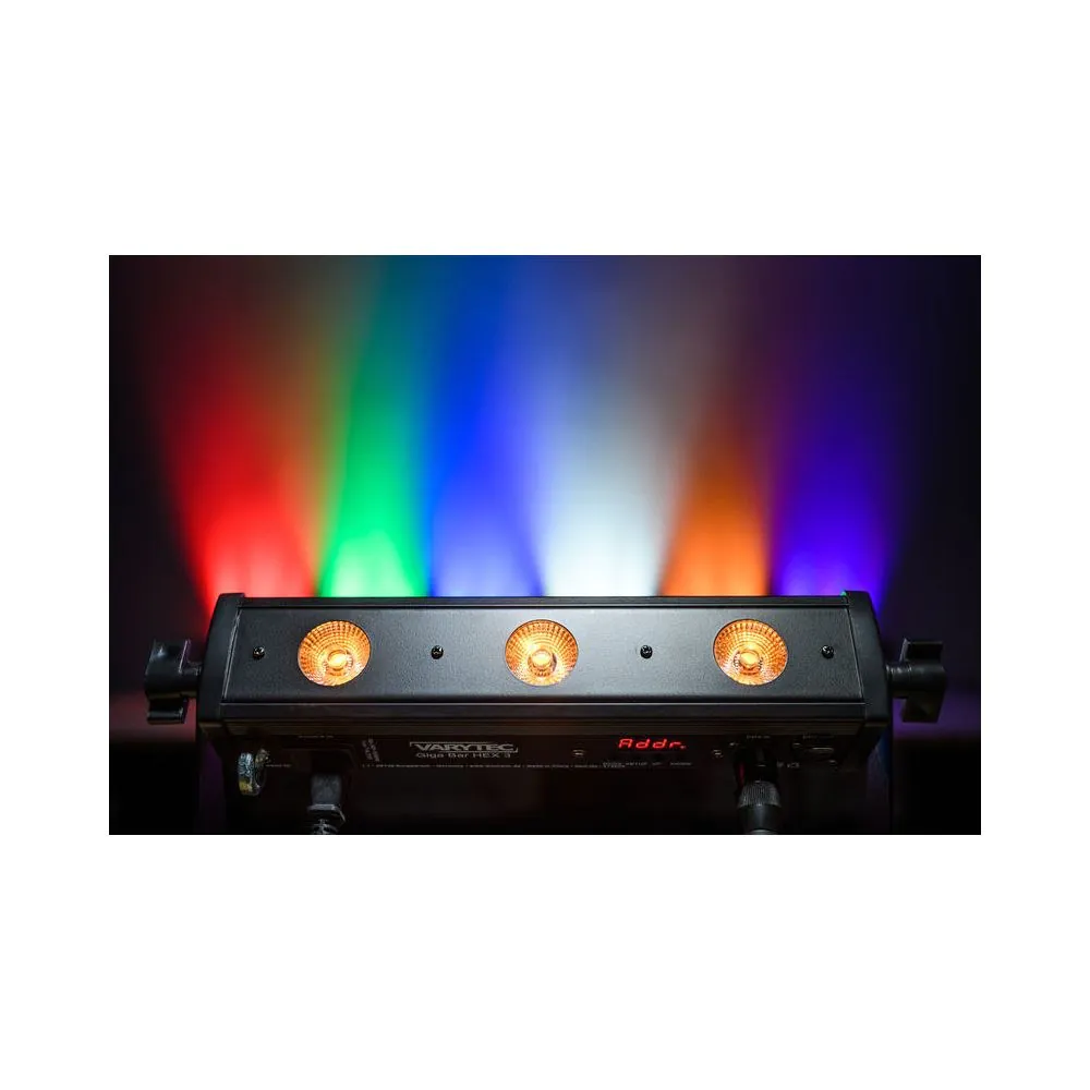 בר לד קצר Varytec Giga Bar HEX 3 – 3 לדי 12W RGBAW+UV 6-ב-1, DMX, מוזיקה, כולל שלט 5 בר ה-HEX הקצר – בר לד קצר, תמונה 5