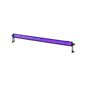 בר UV לד Varytec באורך מטר – 144 לדים 395 ננומטר, 8 מקטעים, DMX, מצב מוזיקה, שקט ללא מאוורר