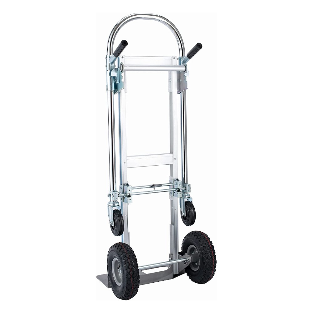 עגלת משא מתקפלת Stone XTC10 – דו-מצבית, עד 350 ק״ג על 4 גלגלים 2 עגלת משא מתקפלת Stone XTC10 בצבע שחור וכסוף – תמונה 2