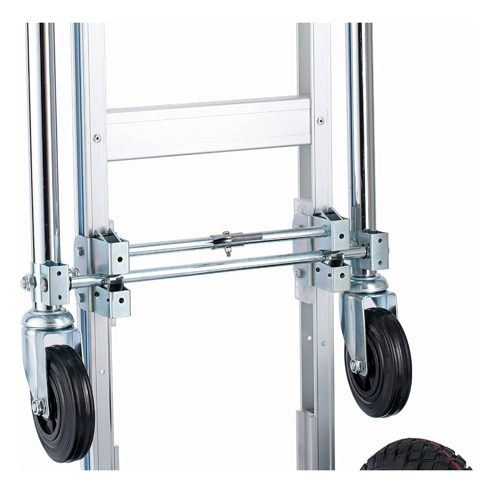 עגלת משא מתקפלת Stone XTC10 – דו-מצבית, עד 350 ק״ג על 4 גלגלים 4 עגלת משא מתקפלת Stone XTC10 בצבע שחור וכסוף – תמונה 4