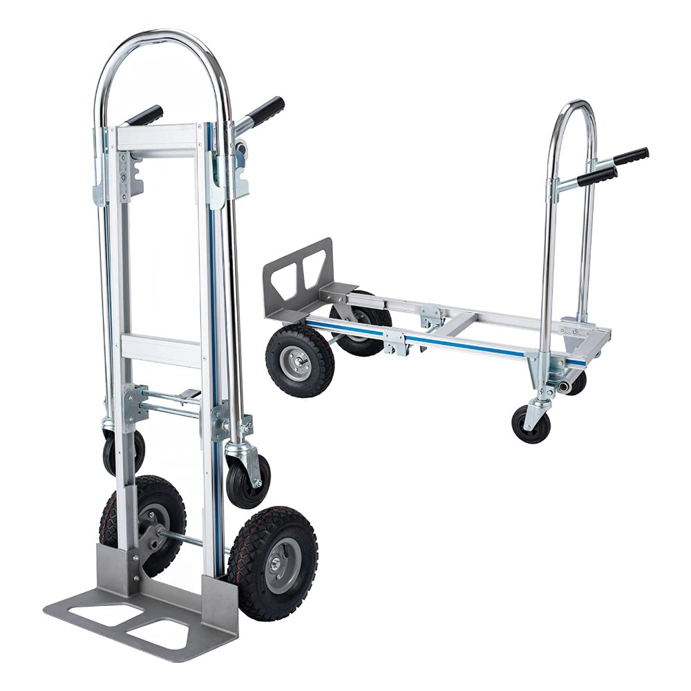 עגלת משא מתקפלת Stone XTC10 – דו-מצבית, עד 350 ק״ג על 4 גלגלים 5 עגלת משא מתקפלת Stone XTC10 בצבע שחור וכסוף – תמונה 5