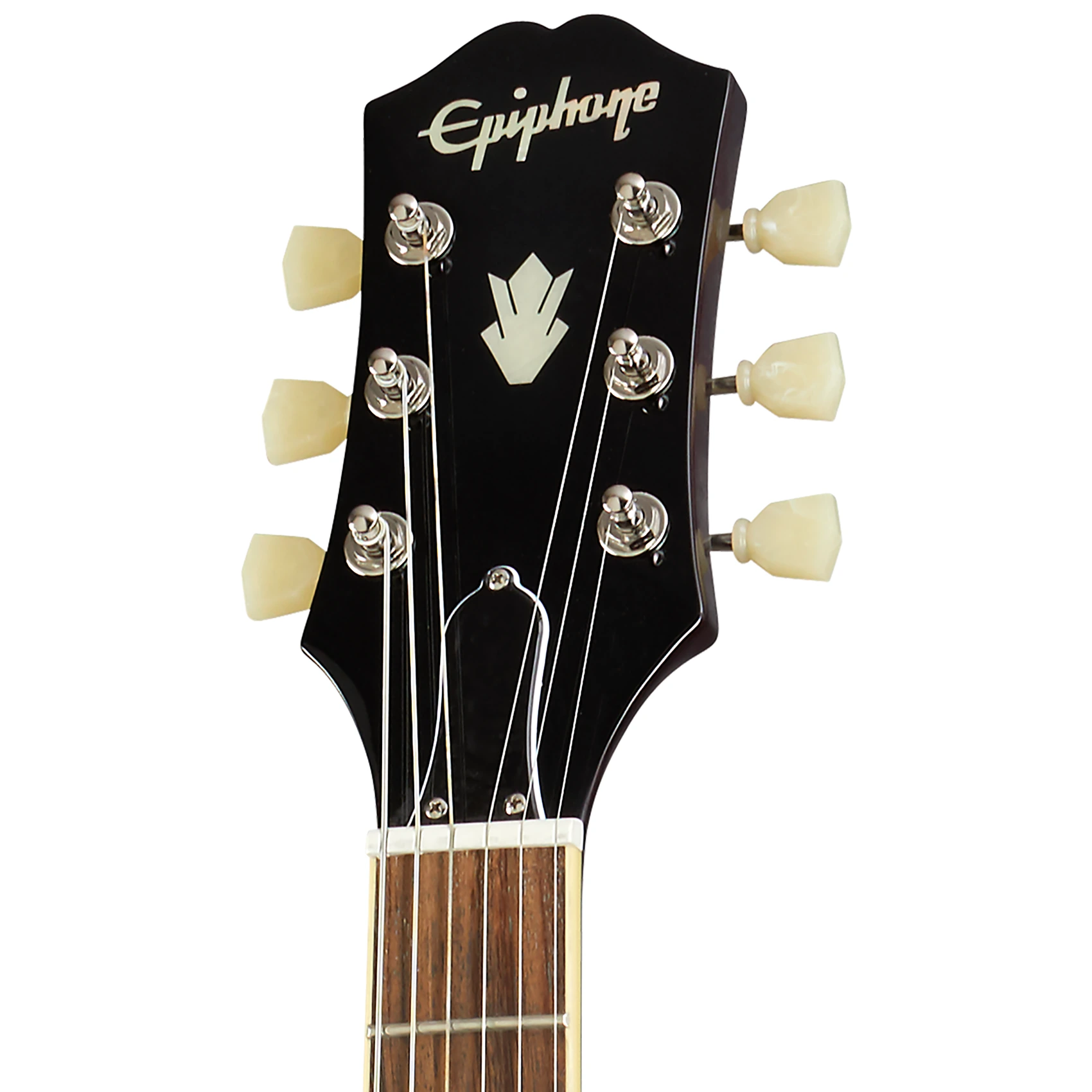 Epiphone ES-335 Figured Blueberry Burst – גיטרה חשמלית חצי חלולה 5 Epiphone ES-335 Figured — ראש הגיטרה מלפנים
