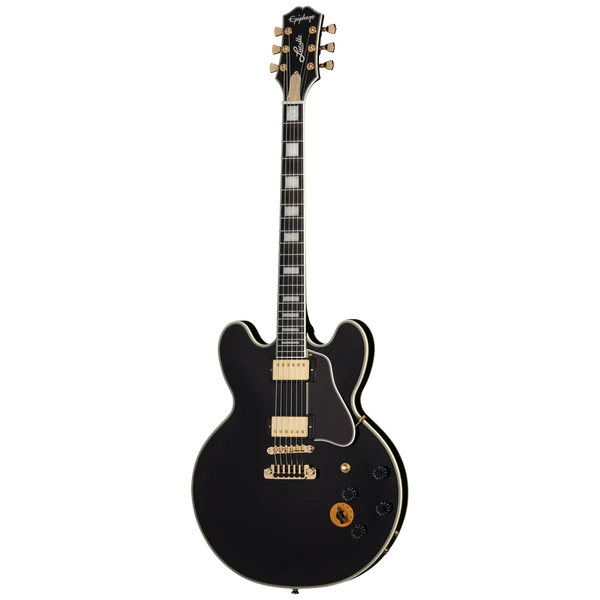 Epiphone B.B. King Lucille Ebony – גיטרה חשמלית עם תיק EpiLite 1 גיטרת Epiphone B.B. King Lucille בגימור Ebony – מבט מלא מלפנים