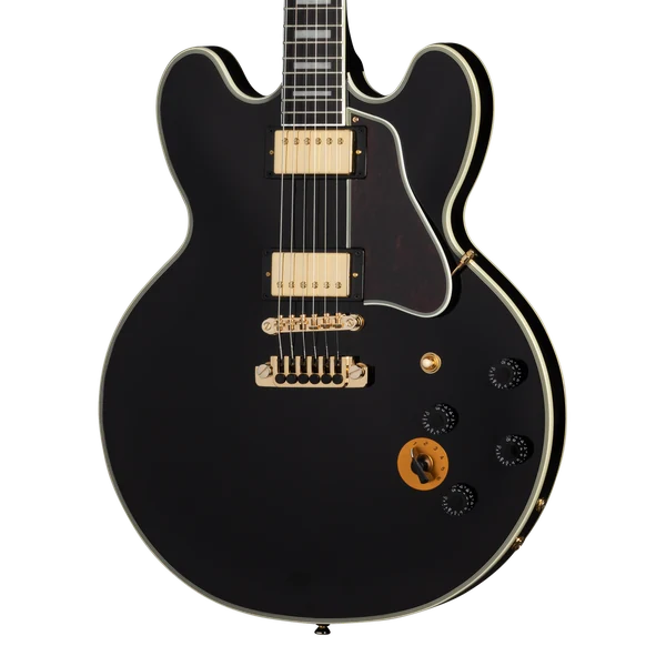 Epiphone B.B. King Lucille Ebony – גיטרה חשמלית עם תיק EpiLite 3 Epiphone B.B. King Lucille Ebony – תקריב הפיקאפים, בורר Varitone וגשר TP-6