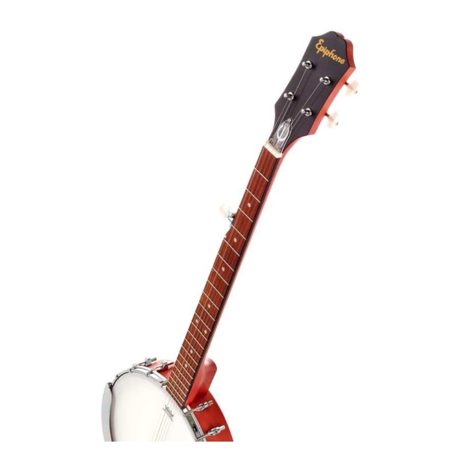 בנג'ו אפיפון Epiphone MB-100 — 5 מיתרים גב פתוח 2 בנג'ו אפיפון MB-100 — מבט בזווית עם צוואר מהגוני