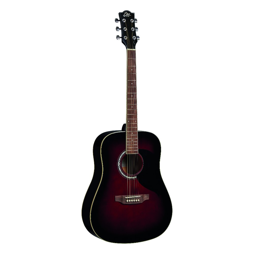 גיטרה אקוסטית אדומה EKO Ranger 6 Red Sunburst – Dreadnought קלאסית למתחילים 1 גיטרה אקוסטית EKO Ranger 6 בגימור Red Sunburst עם פיקגארד מעוטר