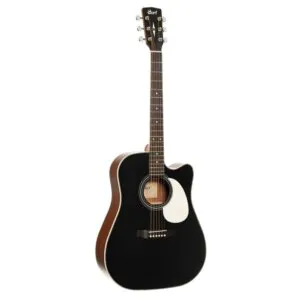 גיטרה אקוסטית מוגברת CORT MR500F צלעית ארז – שחור סאטן