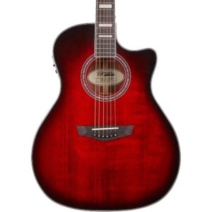 גיטרה אקוסטית מוגברת D’Angelico Premier Gramercy Trans Black Cherry Burst