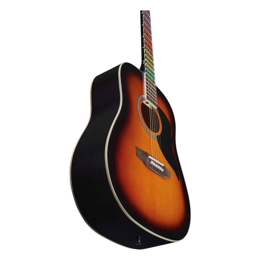 גיטרה אקוסטית EKO Ranger 6 Brown Sunburst – Dreadnought וינטג׳ בגוון חום 3 גיטרה אקוסטית EKO Ranger 6 בגימור Brown Sunburst עם פיקגארד מעוטר – תמונה 3