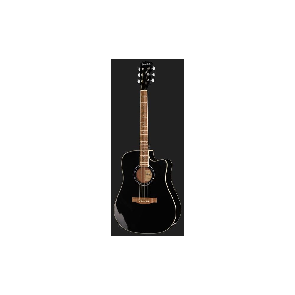 גיטרה אקוסטית מוגברת Harley Benton דרדנוט – קאטאוויי, EQ 4 ערוצים, שחור מבריק (יבוא בלעדי) 2 הדרדנוט השחורה המוגברת של Harley Benton – גיטרה אקוסטית מוגברת, תמונה 2
