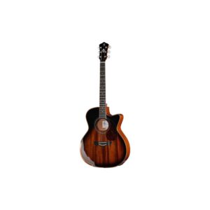 גיטרה אקוסטית מוגברת Harley Benton Grand Auditorium – מהגוני מלא לגמרי, משענת זרוע, סנברסט (יבוא בלעדי)