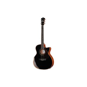 גיטרה אקוסטית מוגברת Harley Benton Grand Auditorium – ספרוס סיטקה ומהגוני מלאים, טופ שחור (יבוא בלעדי)