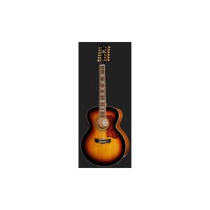 גיטרה אקוסטית 12 מיתרים מוגברת Harley Benton ג׳מבו – טופ ספרוס מלא, 3-Tone Sunburst (יבוא בלעדי)