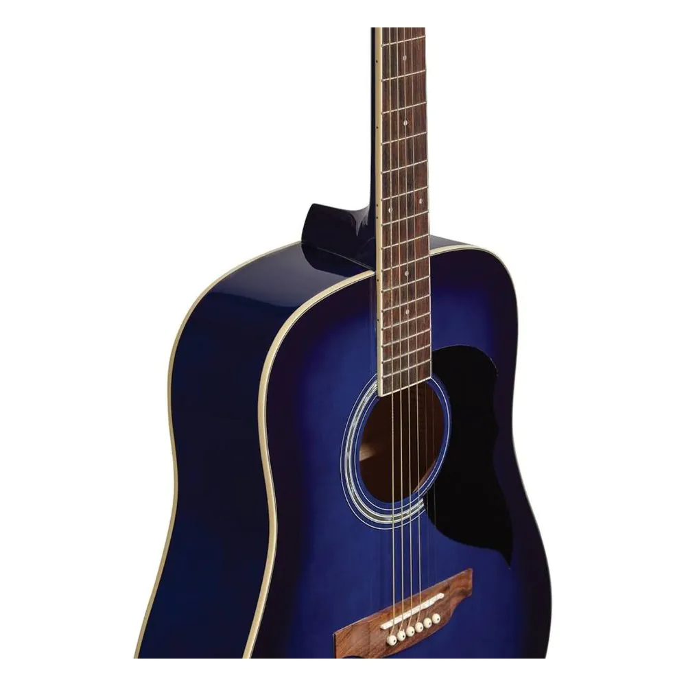 גיטרה אקוסטית כחולה EKO Ranger 6 Blue Sunburst – Dreadnought וינטג׳ למתחילים 4 גיטרה אקוסטית כחולה EKO Ranger 6 בגימור Blue Sunburst – תמונה 4