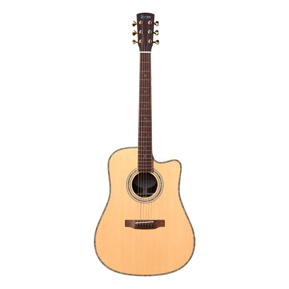 גיטרה אקוסטית Queen D30 – עבודת יד, טופ Sitka Spruce מלא וגב רוזווד הודי מלא 2 גיטרה אקוסטית Queen D30 בעבודת יד עם טופ ספרוס – תמונה 2