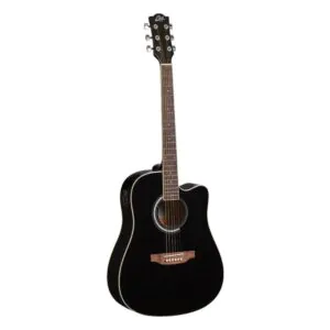 גיטרה אקוסטית מוגברת שחורה EKO Ranger CW EQ Black – קאטאוויי ופרה-אמפ EKO SE30