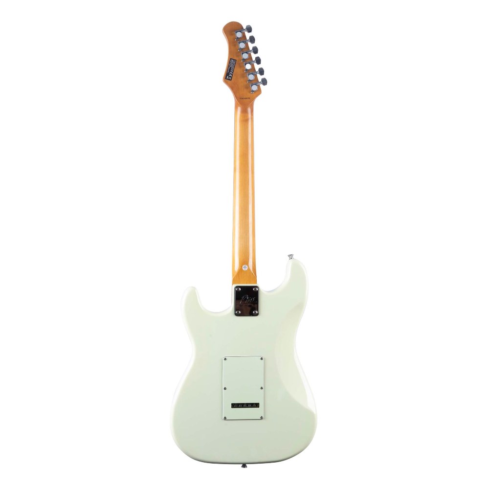 גיטרה חשמלית לבנה EKO ST-300 Olymphic White – סגנון סטרט עם בורר 5 מצבים 2 גיטרה חשמלית לבנה EKO ST-300 בגימור Olymphic White עם פיקגארד Aged White – תמונה 2