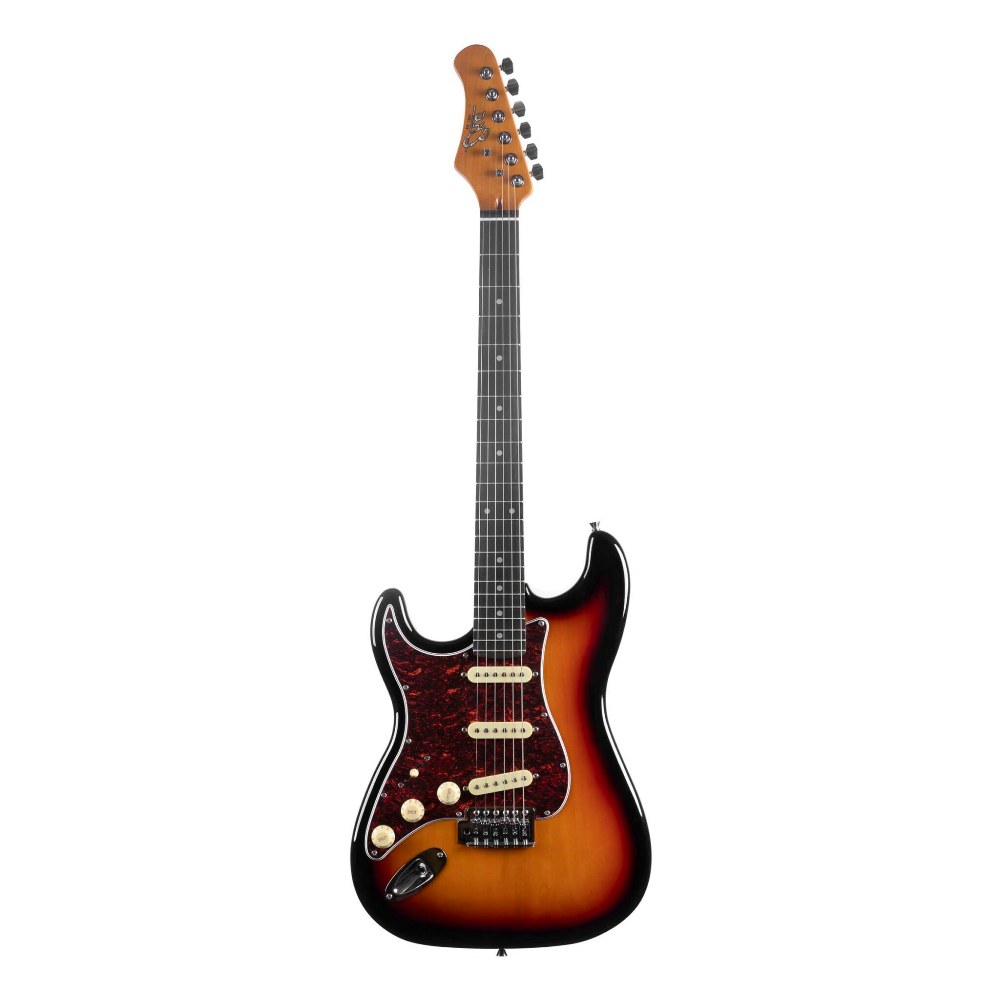 גיטרה חשמלית שמאלית EKO ST-300 LH Sunburst – סטרט עם 3 פיקאפים Single Coil 1 גיטרה חשמלית שמאלית EKO ST-300 LH בגימור Sunburst