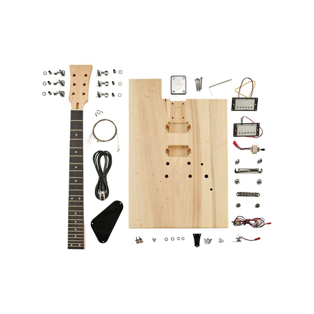 ערכת גיטרה חשמלית להרכבה (DIY) Harley Benton – גוף מלבני לגילוף חופשי, 2 הומבאקרים, 24 סריגים (יבוא בלעדי) 1 ערכת גיטרה חשמלית להרכבה (DIY) Harley Benton – גוף מלבני לגילוף חופשי, 2 הומבאקרים, 24 סריגים