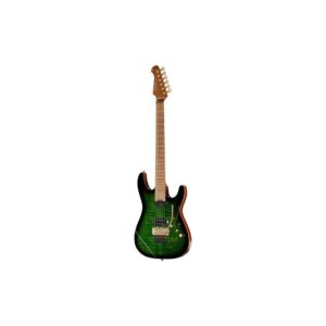גיטרה חשמלית Harley Benton עם Floyd Rose – מייפל להבה קלוי, סריגי נירוסטה, Emerald Flame (יבוא בלעדי)