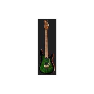 גיטרה חשמלית Harley Benton עם Floyd Rose – מייפל להבה קלוי, סריגי נירוסטה, Emerald Flame (יבוא בלעדי)