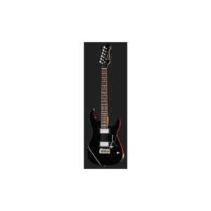 גיטרה חשמלית Harley Benton HH – סריגת אבוני, סריגי נירוסטה, טרמולו Wilkinson, מכוונים נעולים, שחור (יבוא בלעדי)