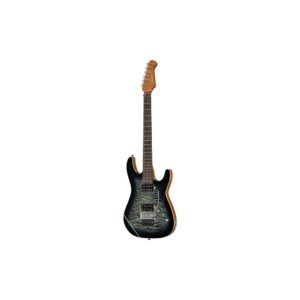 גיטרה חשמלית Harley Benton HH עם Floyd Rose 1000 – מייפל קווילט, סריגי נירוסטה, Quilt Blue Burst (יבוא בלעדי)