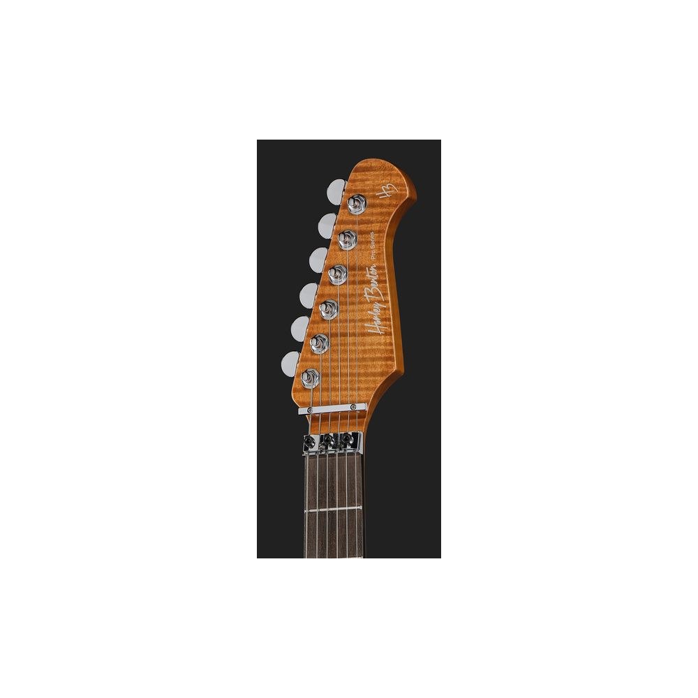 גיטרה חשמלית Harley Benton HH עם Floyd Rose 1000 – מייפל קווילט, סריגי נירוסטה, Quilt Blue Burst (יבוא בלעדי) 6 גיטרת ה-HH הכחולה עם הפלויד רוז – גיטרה חשמלית, תמונה 6