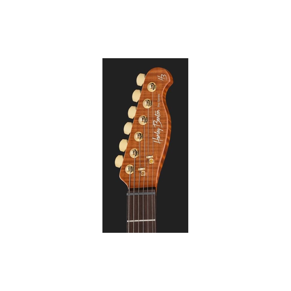 גיטרה חשמלית Harley Benton HH עם גשר קבוע Babicz – מתכות זהב, סריגי נירוסטה, Flame Bengal Burst (יבוא בלעדי) 6 גיטרת ה-HH עם הגשר הקבוע – גיטרה חשמלית, תמונה 6