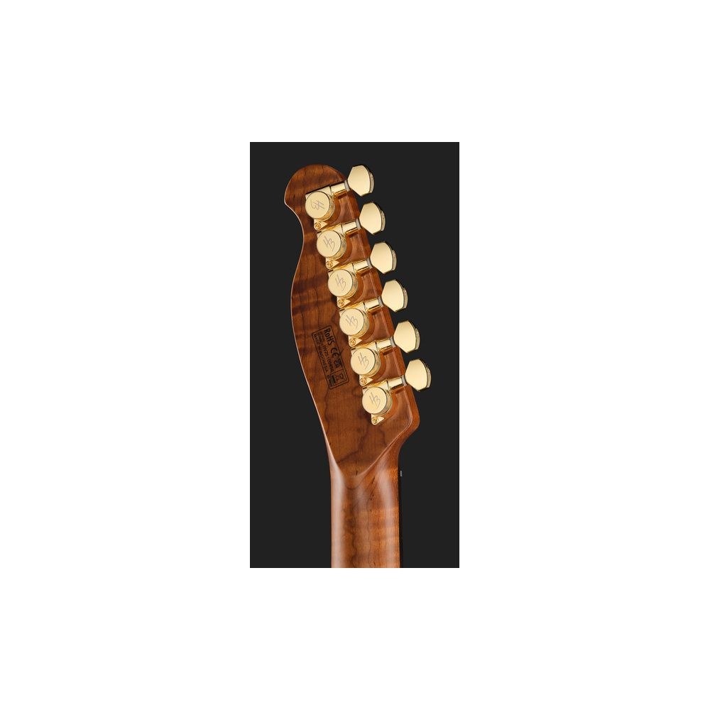 גיטרה חשמלית Harley Benton HH עם גשר קבוע Babicz – מתכות זהב, סריגי נירוסטה, Flame Bengal Burst (יבוא בלעדי) 7 גיטרת ה-HH עם הגשר הקבוע – גיטרה חשמלית, תמונה 7
