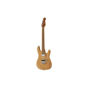 גיטרה חשמלית Harley Benton HH – פרטת מייפל, 24 סריגי נירוסטה, Babicz ומכוונים נועלים, Flame Natural (יבוא בלעדי)