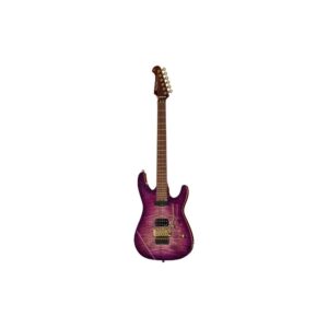 גיטרה חשמלית Harley Benton HH עם Floyd Rose 1000 – מייפל להבה קלוי, מתכות זהב, Purple Flame (יבוא בלעדי)