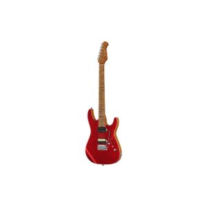 גיטרה חשמלית Harley Benton HH – פרטת מייפל, 24 סריגי נירוסטה, פיצול סליל, Babicz, אדום מטאלי (יבוא בלעדי)