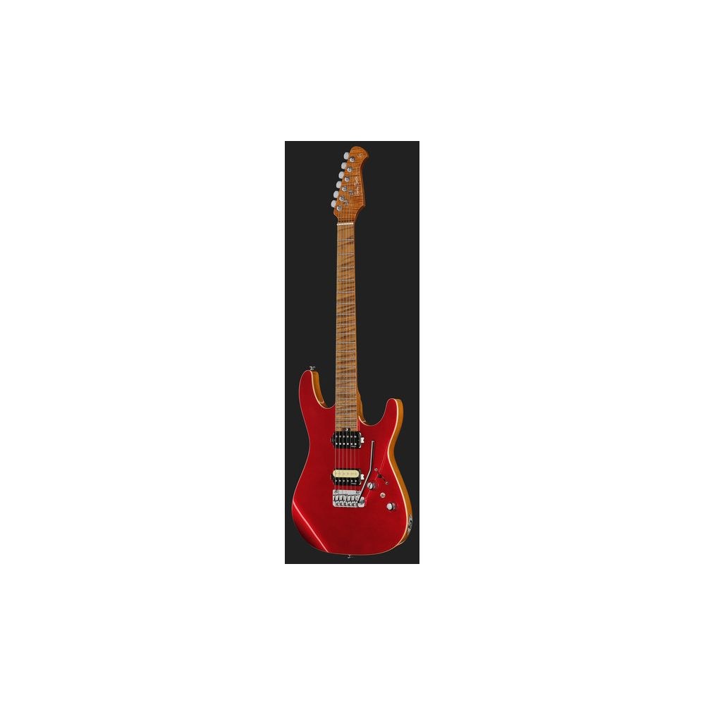 גיטרה חשמלית Harley Benton HH – פרטת מייפל, 24 סריגי נירוסטה, פיצול סליל, Babicz, אדום מטאלי (יבוא בלעדי) 2 גיטרת ה-HH האדומה – גיטרה חשמלית, תמונה 2