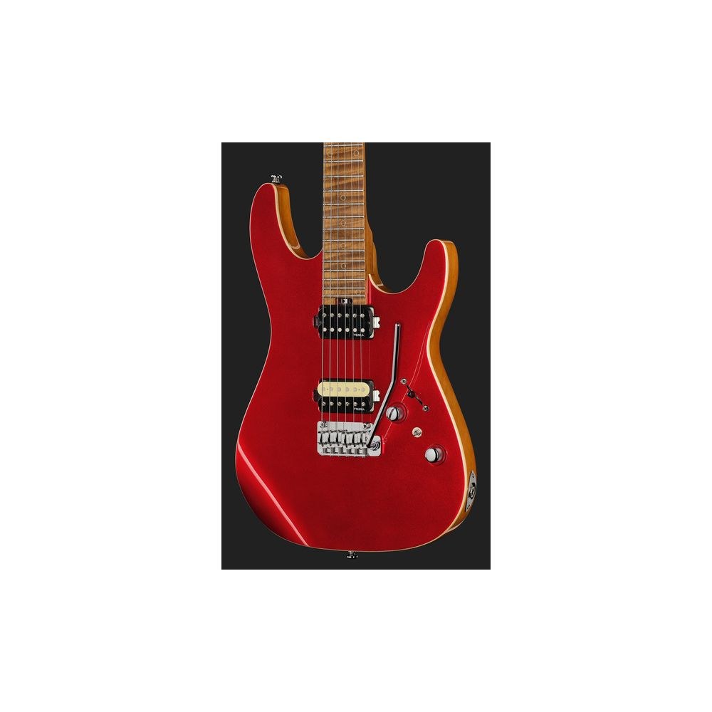 גיטרה חשמלית Harley Benton HH – פרטת מייפל, 24 סריגי נירוסטה, פיצול סליל, Babicz, אדום מטאלי (יבוא בלעדי) 4 גיטרת ה-HH האדומה – גיטרה חשמלית, תמונה 4