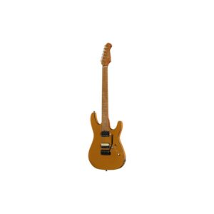 גיטרה חשמלית Harley Benton HH – פרטת מייפל, 24 סריגי נירוסטה, Babicz ונועלים, זהב סאטן (יבוא בלעדי)