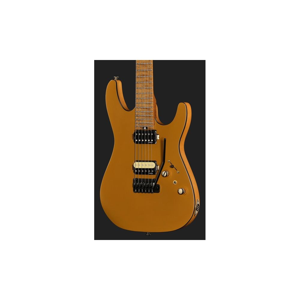 גיטרה חשמלית Harley Benton HH – פרטת מייפל, 24 סריגי נירוסטה, Babicz ונועלים, זהב סאטן (יבוא בלעדי) 4 גיטרת ה-HH בזהב סאטן – גיטרה חשמלית, תמונה 4