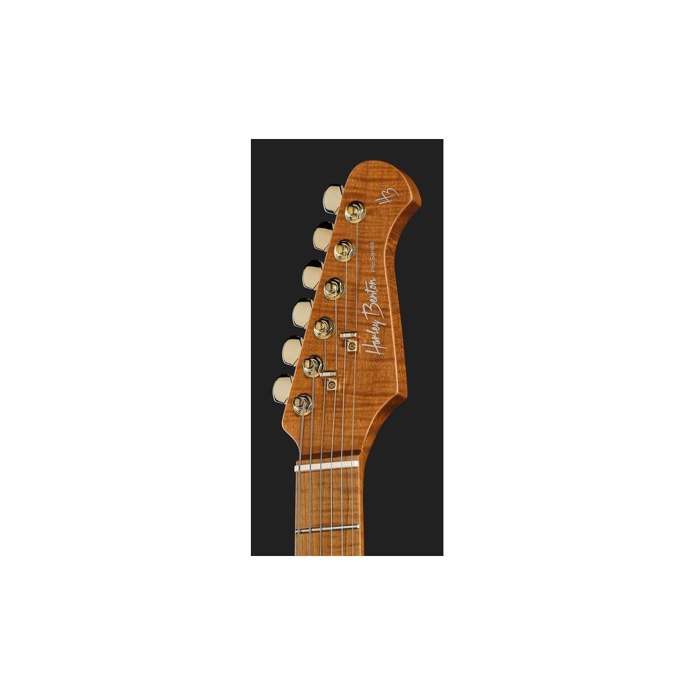 גיטרה חשמלית Harley Benton HH – פרטת מייפל, 24 סריגי נירוסטה, Babicz ונועלים, זהב סאטן (יבוא בלעדי) 6 גיטרת ה-HH בזהב סאטן – גיטרה חשמלית, תמונה 6