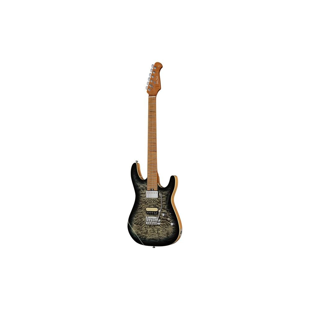גיטרה חשמלית Harley Benton HH – מייפל קווילט, פרטת מייפל, 24 סריגי נירוסטה, Quilt Blue Burst (יבוא בלעדי) 1 גיטרה חשמלית Harley Benton HH – מייפל קווילט, פרטת מייפל, 24 סריגי נירוסטה, Quilt Blue Burst