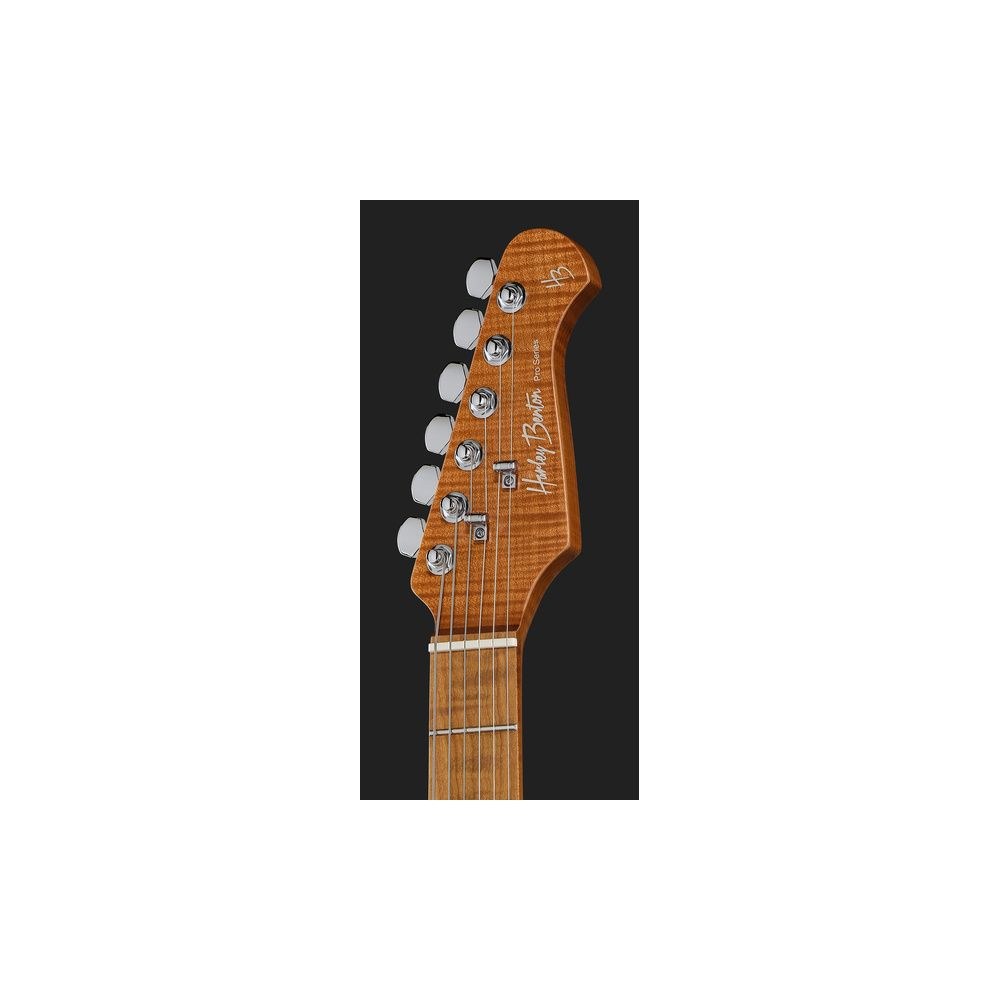 גיטרה חשמלית Harley Benton HH – מייפל קווילט, פרטת מייפל, 24 סריגי נירוסטה, Quilt Blue Burst (יבוא בלעדי) 6 גיטרת ה-HH הכחולה עם פרטת המייפל – גיטרה חשמלית, תמונה 6