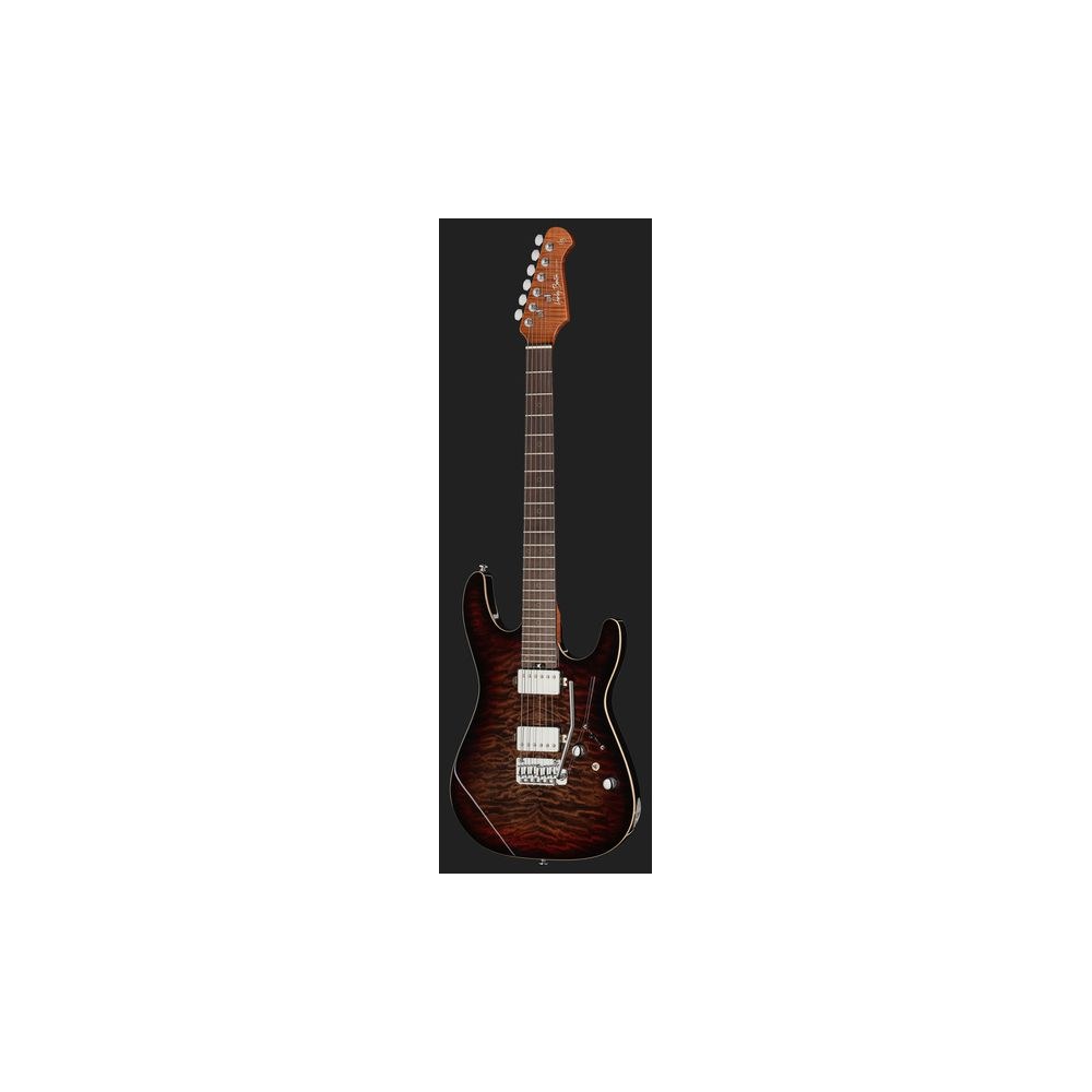 גיטרה חשמלית Harley Benton HH – מייפל קווילט, פרטת רוזווד, 24 סריגי נירוסטה, Quilt Dusk Glow (יבוא בלעדי) 2 גיטרת ה-HH בגוון השקיעה – גיטרה חשמלית, תמונה 2