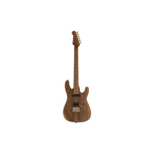גיטרה חשמלית Harley Benton HH – טופ אגוז, מייפל להבה קלוי, גשר Babicz ומתכות זהב, טבעי (יבוא בלעדי)