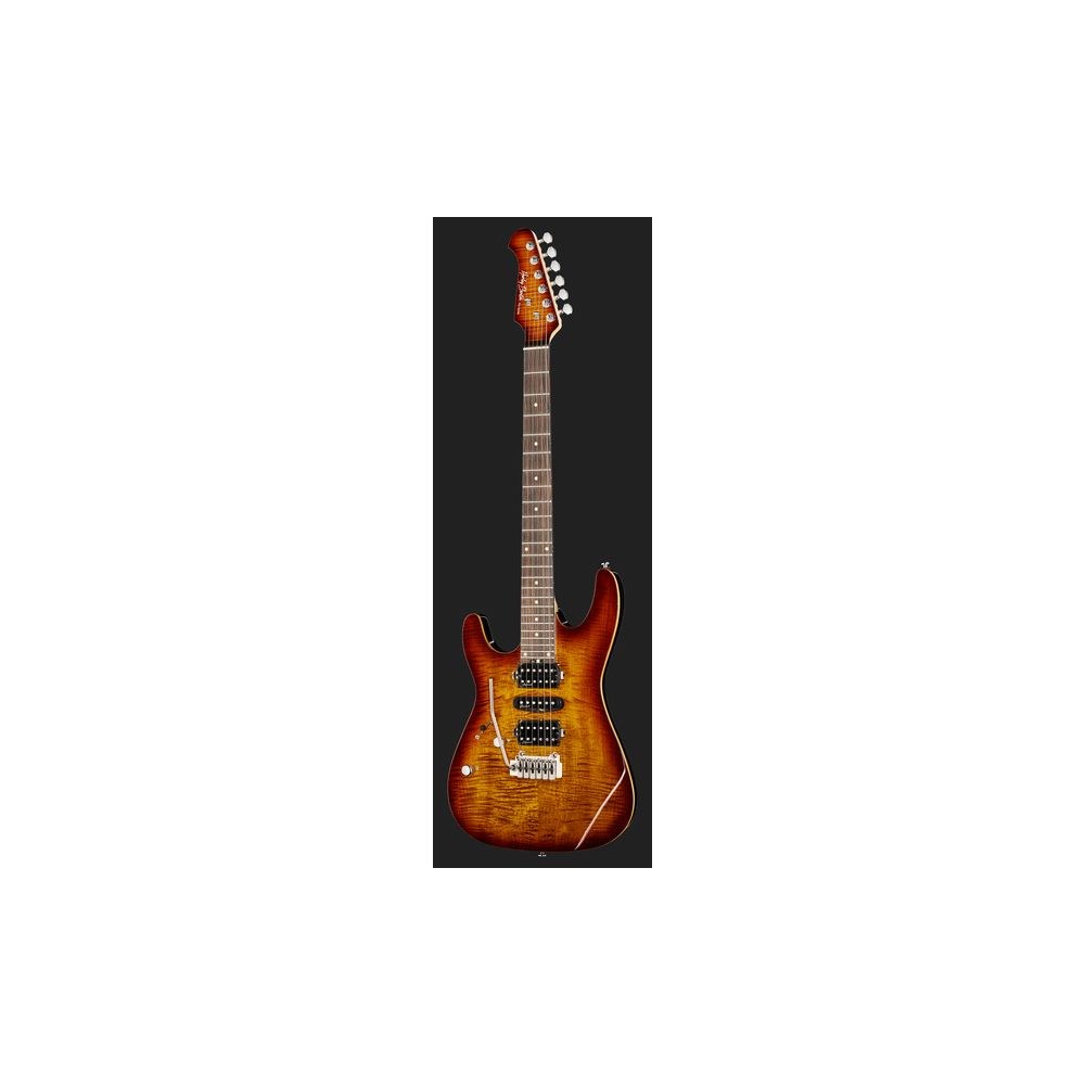 גיטרה חשמלית לשמאליים Harley Benton HSH – אבוני, נירוסטה, Wilkinson, Bengal Burst (יבוא בלעדי) 2 גיטרת ה-HSH לשמאליים – גיטרה חשמלית לשמאליים, תמונה 2