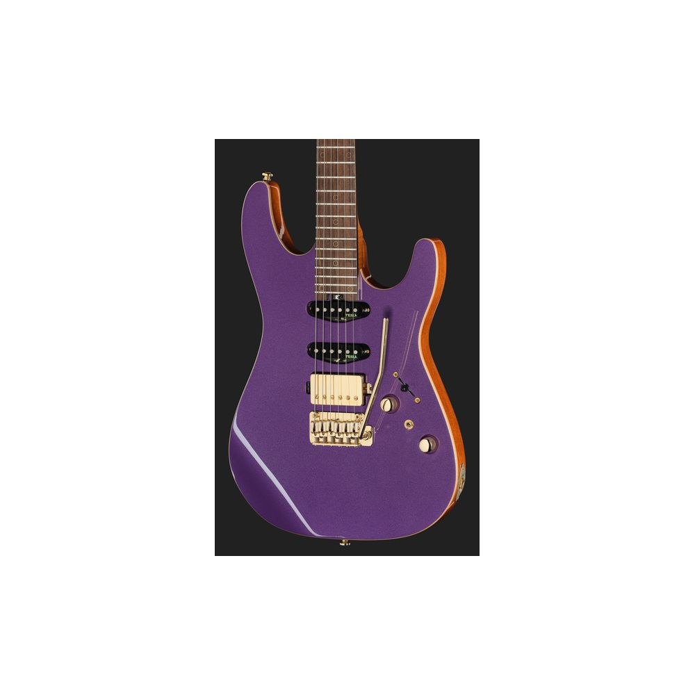 גיטרה חשמלית Harley Benton HSS – סריגת רוזווד, 24 סריגי נירוסטה, Babicz, סגול מטאלי ומתכות זהב (יבוא בלעדי) 4 גיטרת ה-HSS הסגולה – גיטרה חשמלית, תמונה 4
