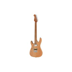 גיטרה חשמלית לשמאליים Harley Benton HH – פרטת מייפל, 24 סריגי נירוסטה, Babicz ומכוונים נועלים, טבעי (יבוא בלעדי)