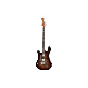 גיטרה חשמלית לשמאליים Harley Benton HH – מייפל קווילט, 24 סריגי נירוסטה, Quilt Dusk Glow (יבוא בלעדי)