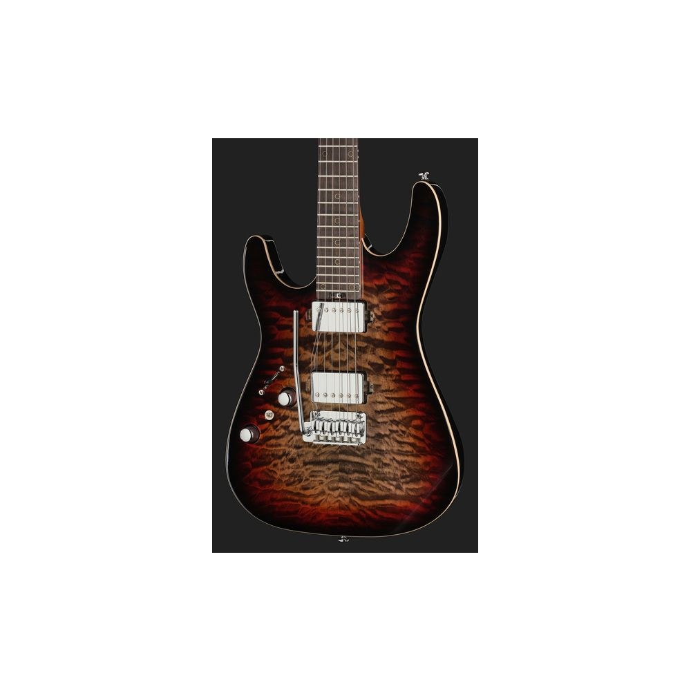 גיטרה חשמלית לשמאליים Harley Benton HH – מייפל קווילט, 24 סריגי נירוסטה, Quilt Dusk Glow (יבוא בלעדי) 4 ה-HH לשמאליים בגוון השקיעה – גיטרה חשמלית לשמאליים, תמונה 4