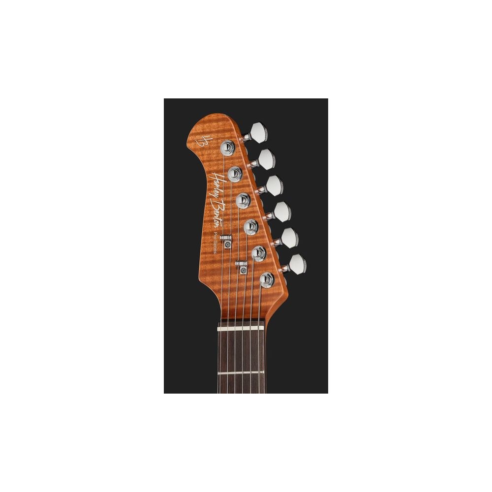גיטרה חשמלית לשמאליים Harley Benton HH – מייפל קווילט, 24 סריגי נירוסטה, Quilt Dusk Glow (יבוא בלעדי) 6 ה-HH לשמאליים בגוון השקיעה – גיטרה חשמלית לשמאליים, תמונה 6