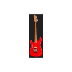 גיטרה חשמלית לשמאליים Harley Benton סופר-סטראט עם Floyd Rose – הומבאקר Tesla, נירוסטה, אדום (יבוא בלעדי)