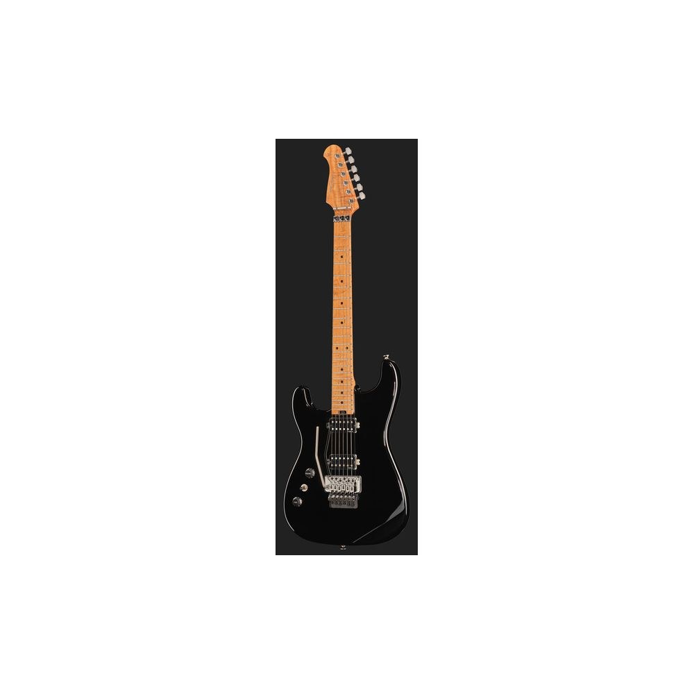 גיטרה חשמלית לשמאליים Harley Benton סופר-סטראט HH עם Floyd Rose – 2 הומבאקרי Tesla, נירוסטה, שחור (יבוא בלעדי) 2 הסופר-סטראט HH לשמאליים – גיטרה חשמלית לשמאליים, תמונה 2